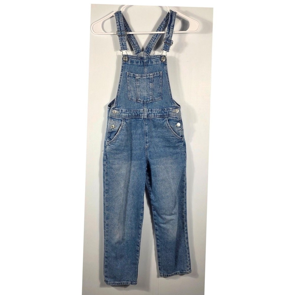 Vintage H&M Girls Blue Denim Overalls Medium Wash Bib Dungarees Chest Pocket 8 - Picture 4 of 5
